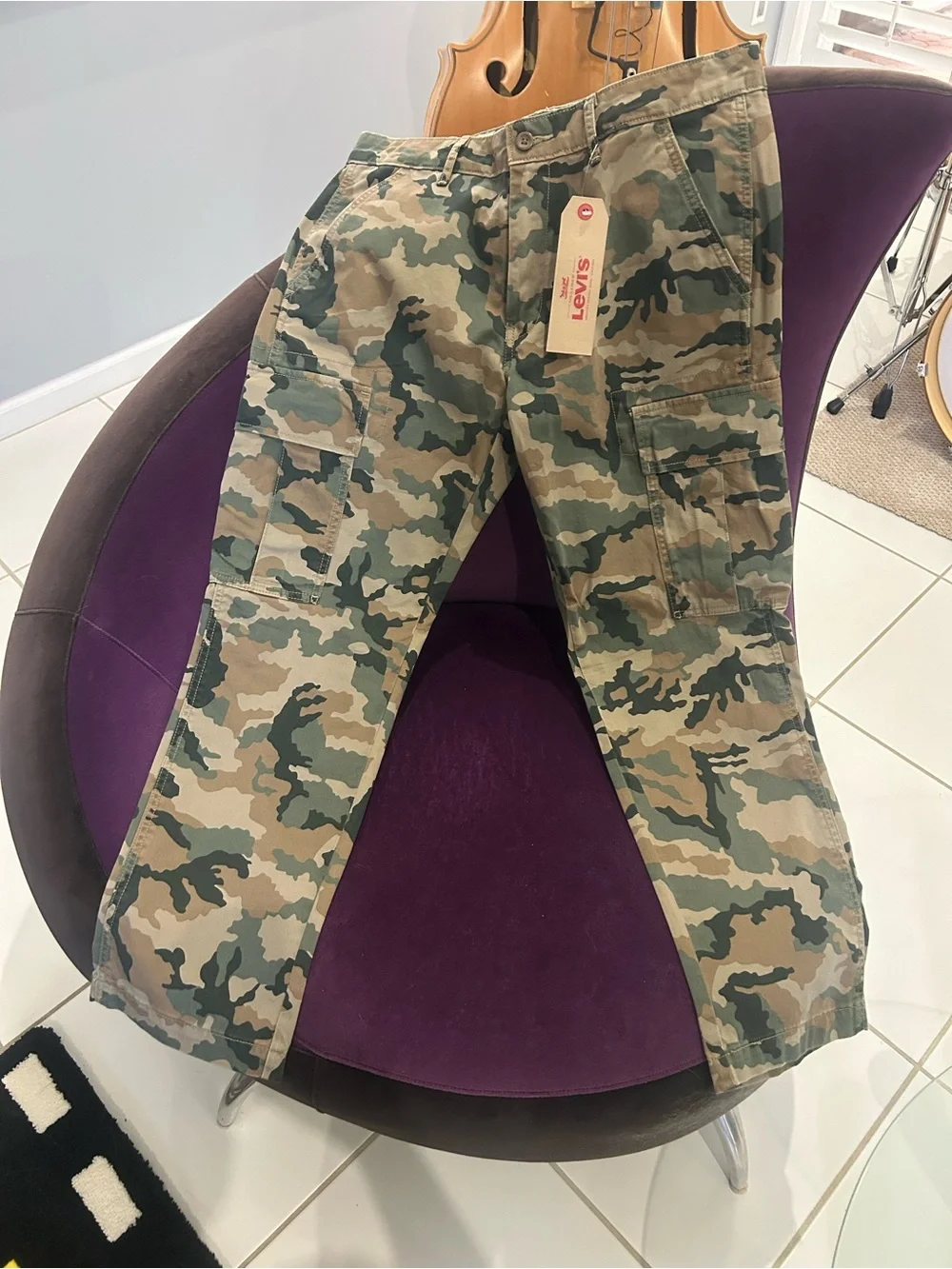 Levi's Men's Camouflage Cargo Jeans - Green & Tan